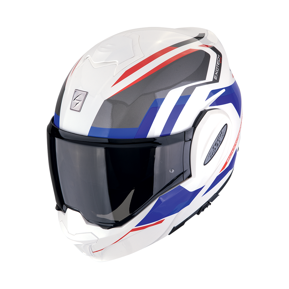 Casco Scorpion Exo-Tech Evo Furio Blanco-Rojo-Azul