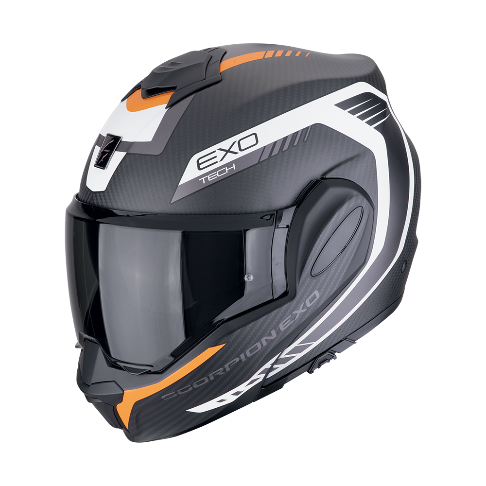 Casco Scorpion Exo-Tech Evo Carbon Cosy Negro Mate-Naranja