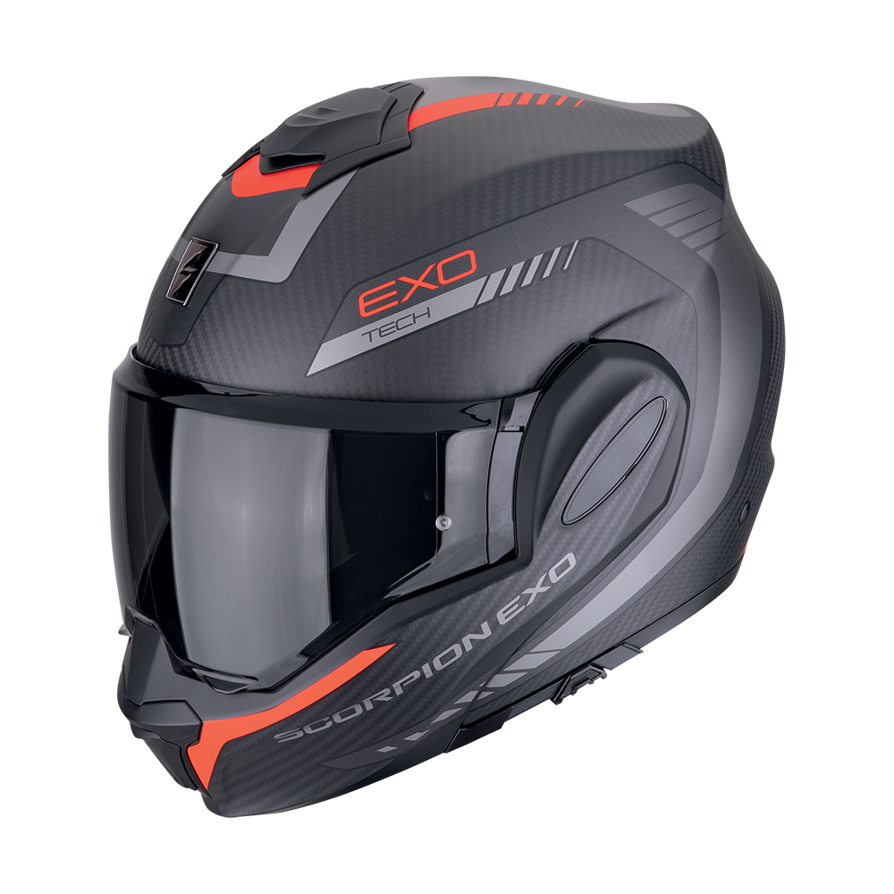 Casco Scorpion Exo-Tech Evo Carbon Cosy Negro Mate-Rojo