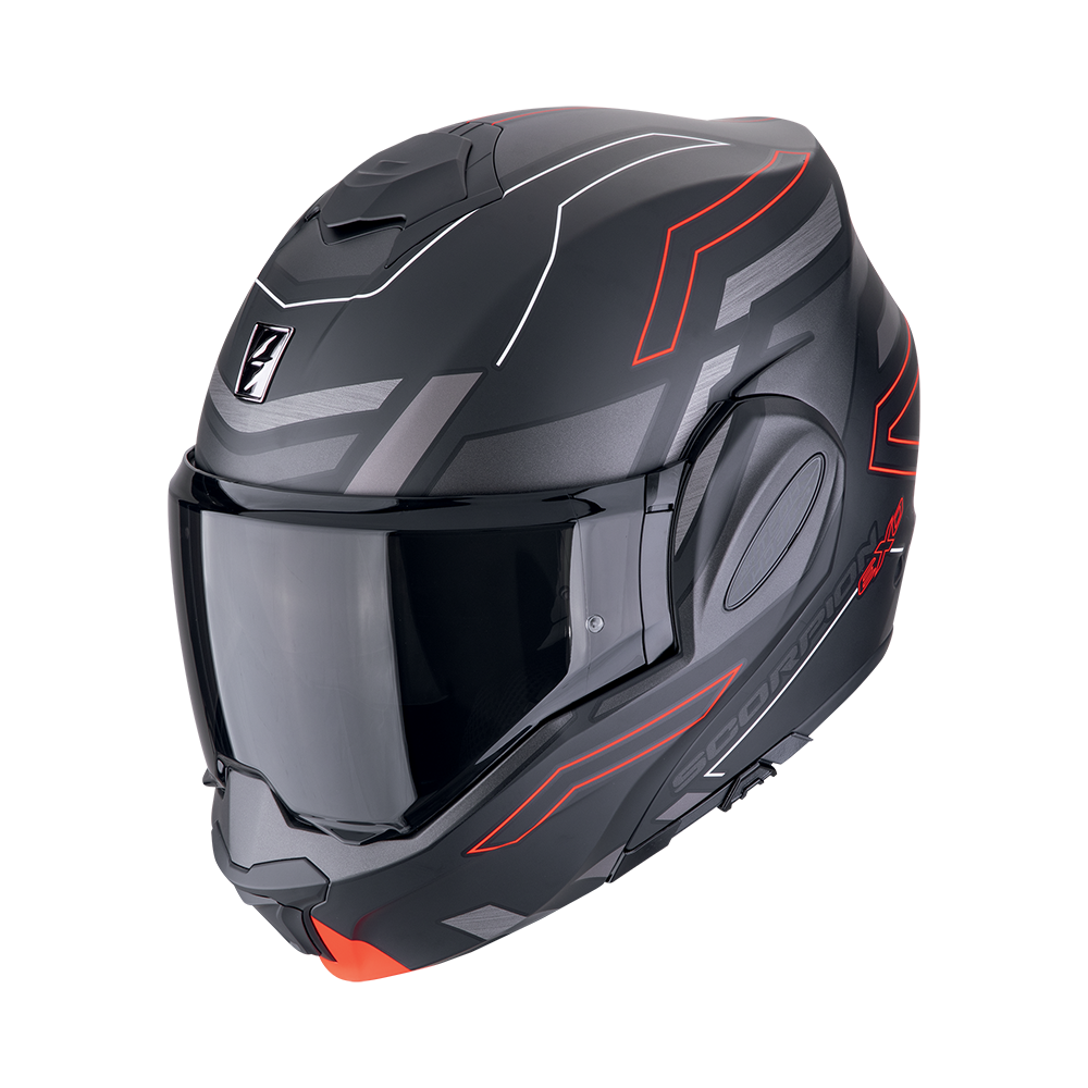 [118-487-24-02] Casco Scorpion Exo-Tech Evo Conquer Negro Mate-Rojo (XS)