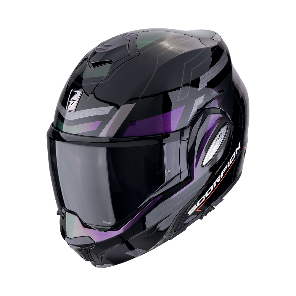 [118-487-38-02] Casco Scorpion Exo-Tech Evo Conquer Negro-Camaleón (XS)