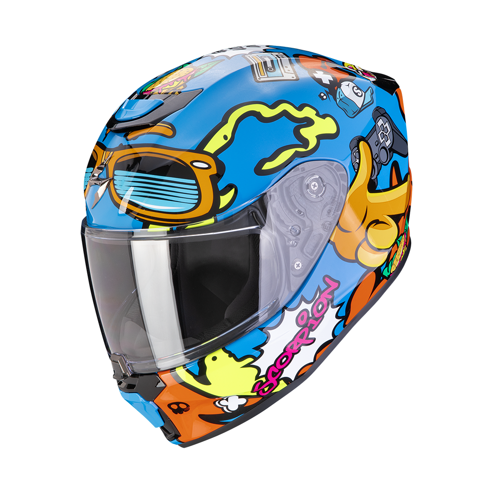 Casco Scorpion Exo-Jnr Air Fun Azul-Naranja