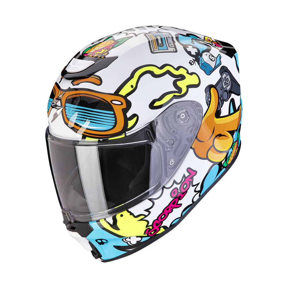 Casco Scorpion Exo-Jnr Air Fun Blanco-Azul