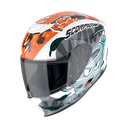 Casco Scorpion Exo-Jnr Air The4Elements Blanco-Azul-Naranja