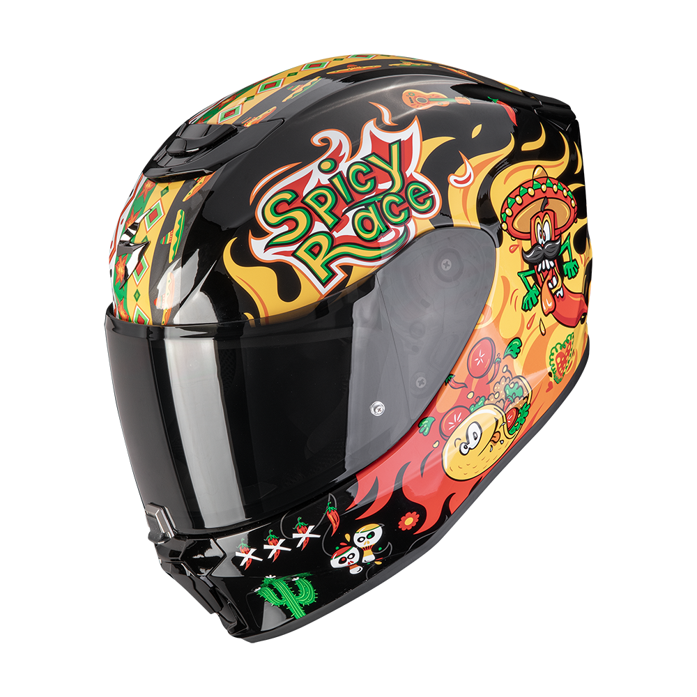 Casco Scorpion Exo-Jnr Air Yucatan Negro-Amarillo-Rojo