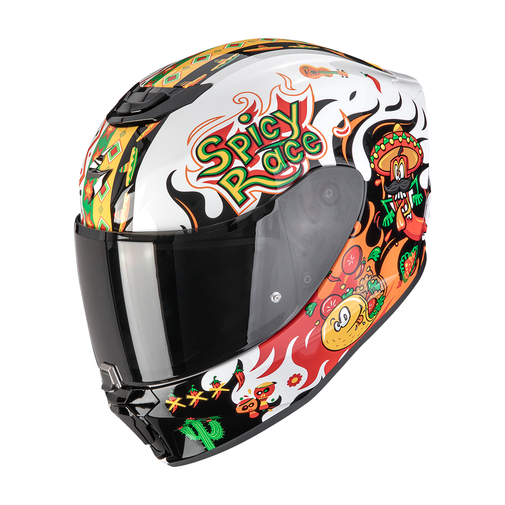 Casco Scorpion Exo-Jnr Air Yucatan Blanco-Naranja-Negro