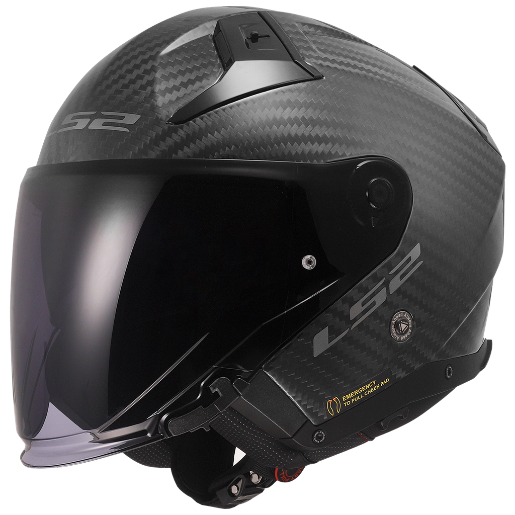 [366035098XS] Casco Moto Jet LS2 OF603 Infinity II Mate Carbono (XS)
