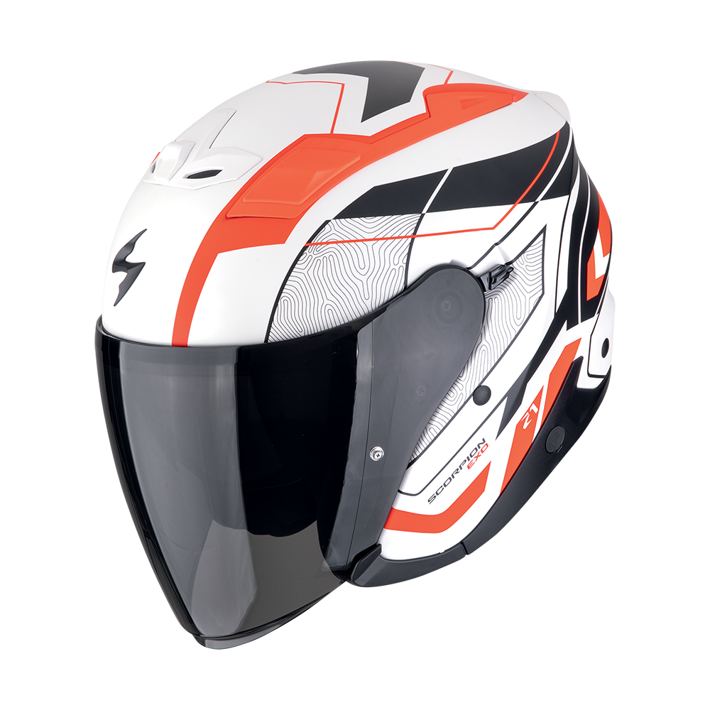 [123-492-164-02] Casco Scorpion Exo-Z1 Vue Blanco-Rojo-Negro Mate (XS)