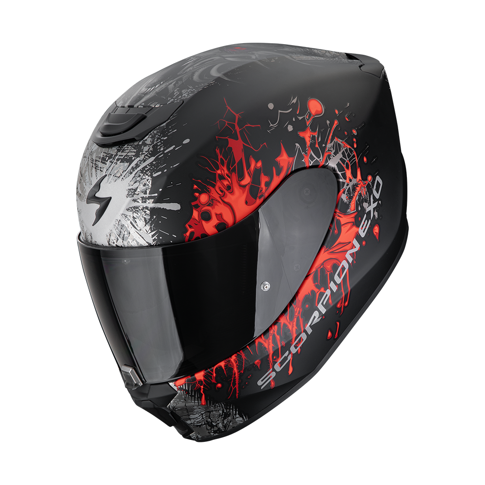 [139-516-24-02] Casco Scorpion Exo-391 Wolf Mate Negro-Plata-Rojo (XS)