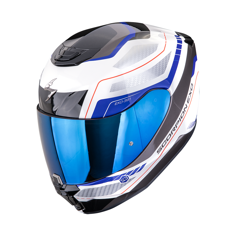 Casco Scorpion Exo-391 Leo Blanco-Azul