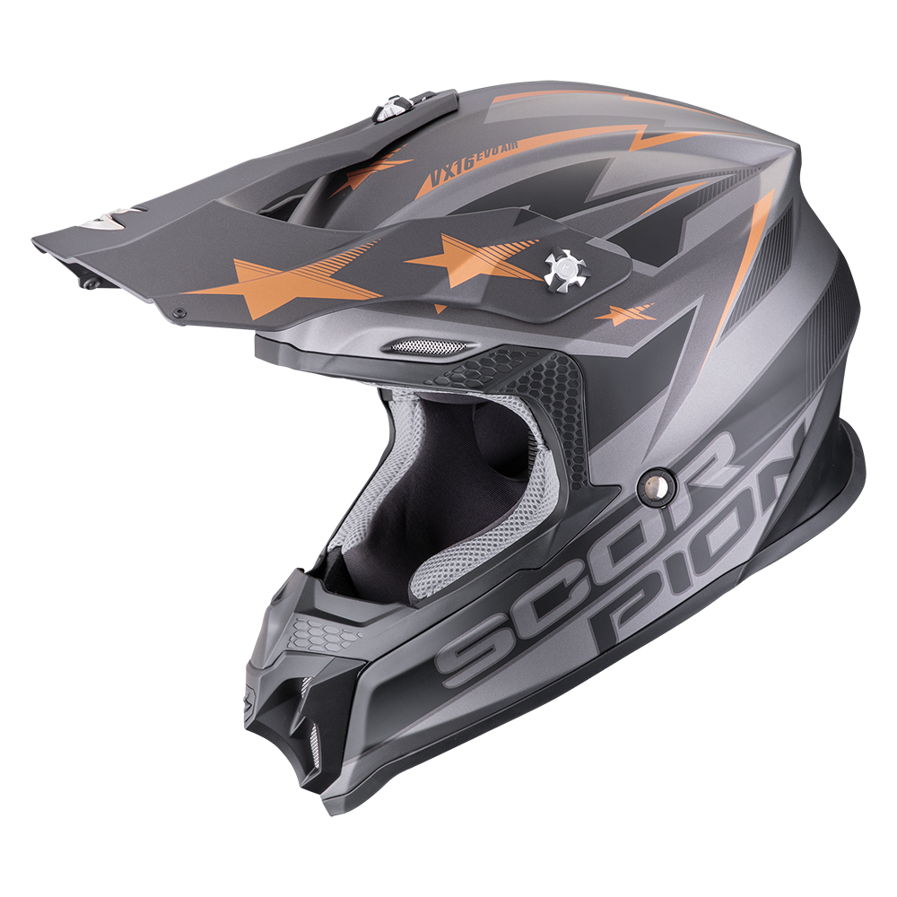 [146-017-374-02] Casco Scorpion Vx-16 Evo Air Patriot Plata-Negro-Cobre (XS)
