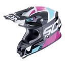 Casco Scorpion Vx-16 Evo Air Analog Metal Negro-Azul-Rosa