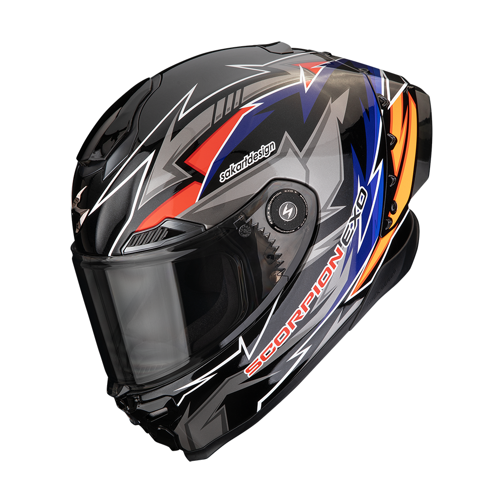[161-512-370-02] Casco Scorpion Exo-Race Air Move On Negro Azul Naranja (XS)