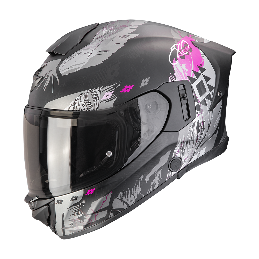 Casco Scorpion Exo-530 Air Hadji Mate Negro-Rosa