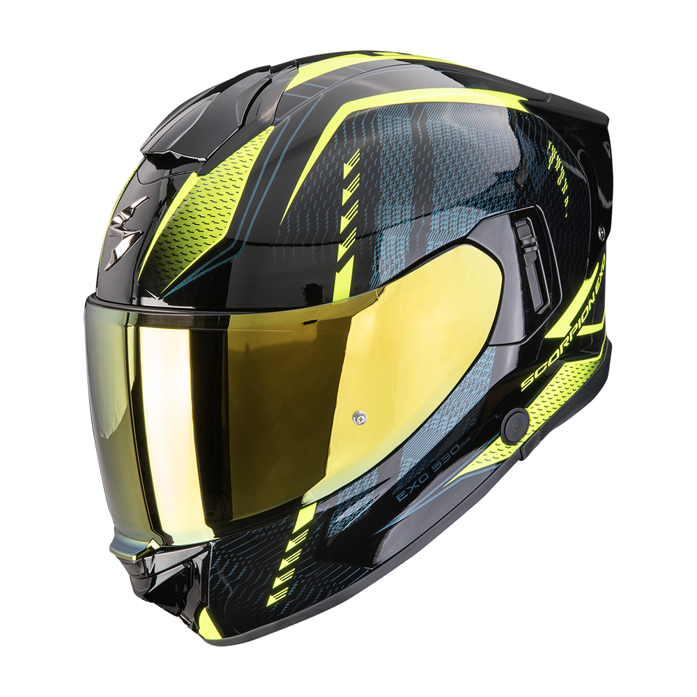 Casco Scorpion Exo-530 Air Theras Negro-Amarillo Neón