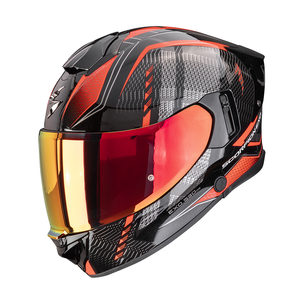 Casco Scorpion Exo-530 Air Theras Metálico Negro-Rojo