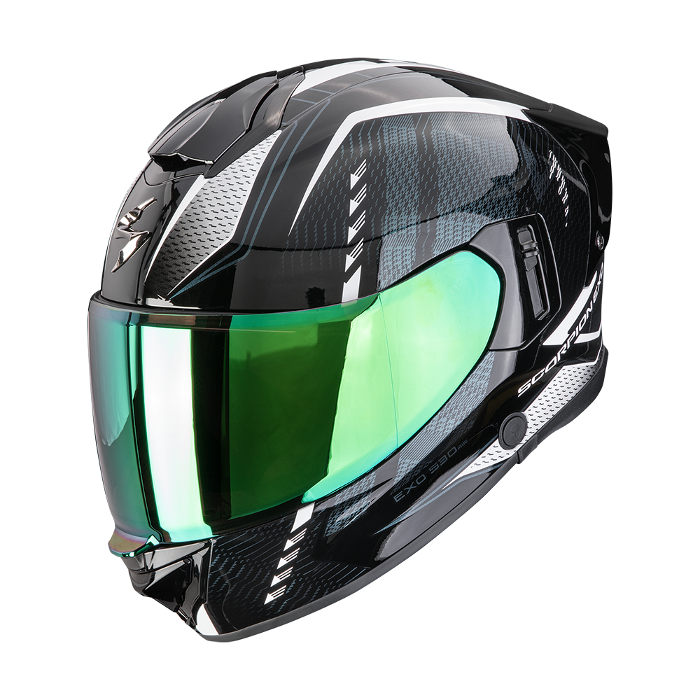 Casco Scorpion Exo-530 Air Theras Negro-Camaleón-Blanco