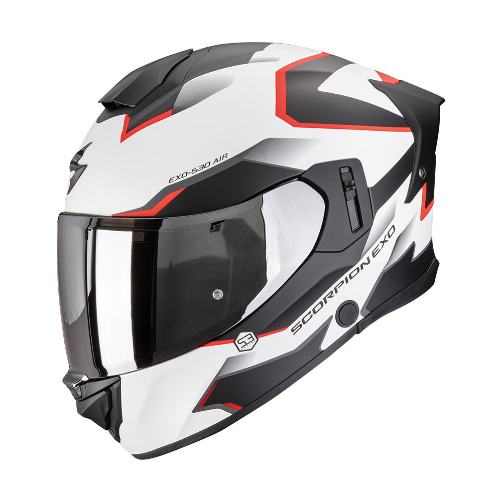 Casco Scorpion Exo-530 Air Clip Mate Blanco-Negro-Rojo