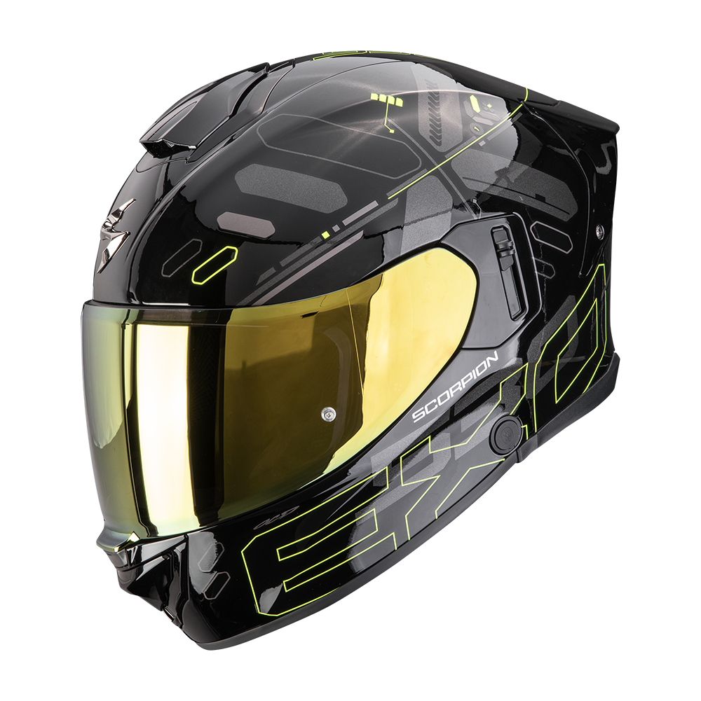 [173-532-141-02] Casco Scorpion Exo-530 Air Fond Negro-Amarillo Neón (XS)