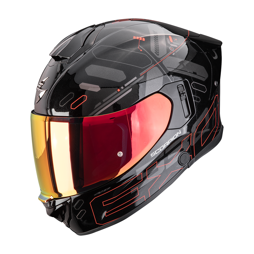 Casco Scorpion Exo-530 Air Fond Metal Negro-Rojo