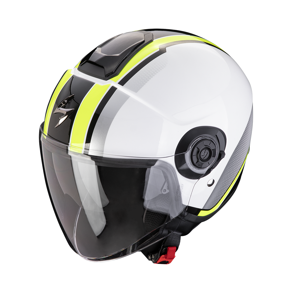 [183-460-256-02] Casco Scorpion Exo-City II Vel Blanco-Amarillo Neón (XS)