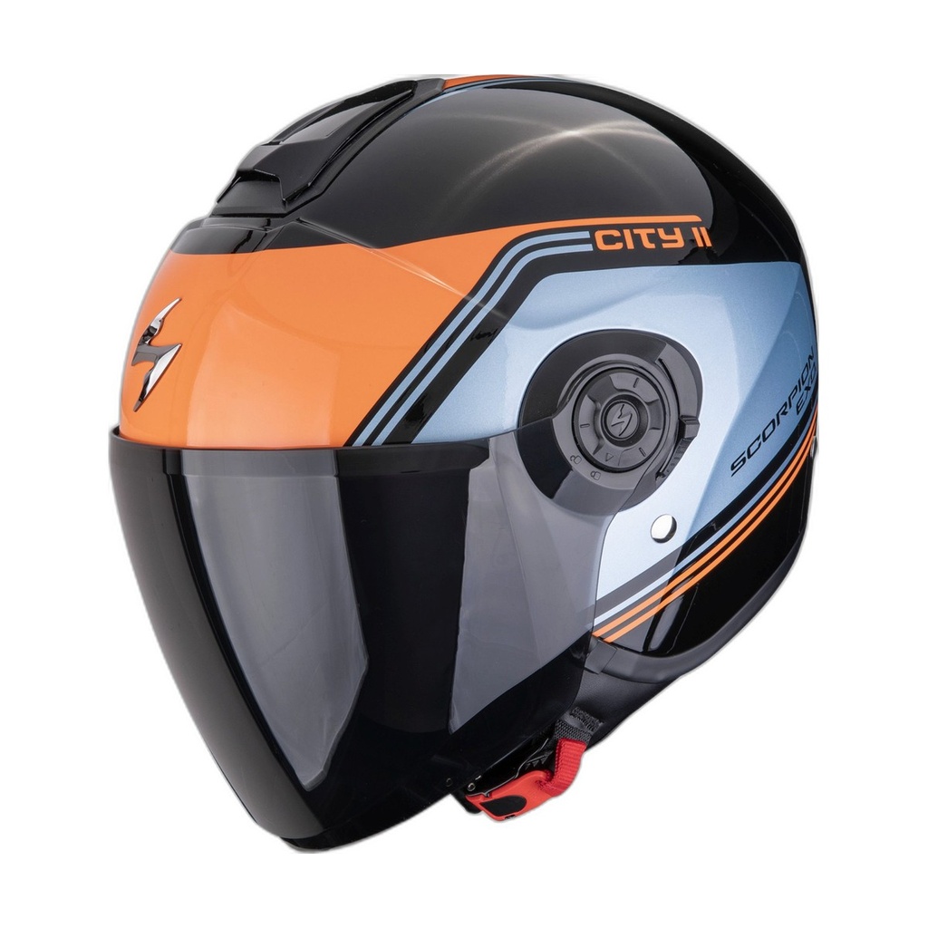 Casco Scorpion Exo-City II Vita Negro-Azul-Naranja
