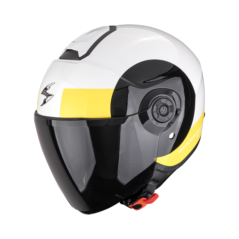 [183-544-360-02] Casco Scorpion Exo-City II Sheer Blanco-Negro-Amarillo (XS)