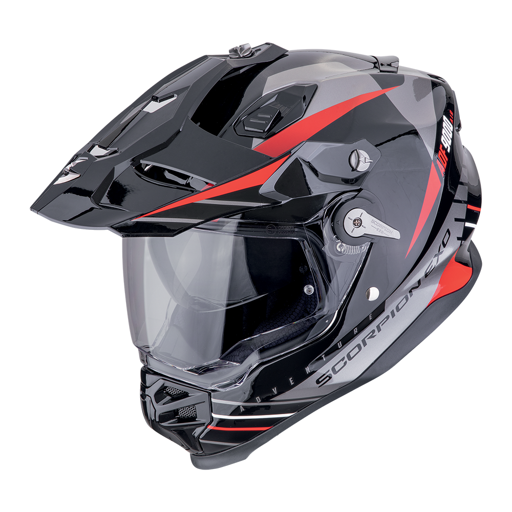 [184-472-163-02] Casco Scorpion ADF-9000 Air Negro Plata Rojo (XS)