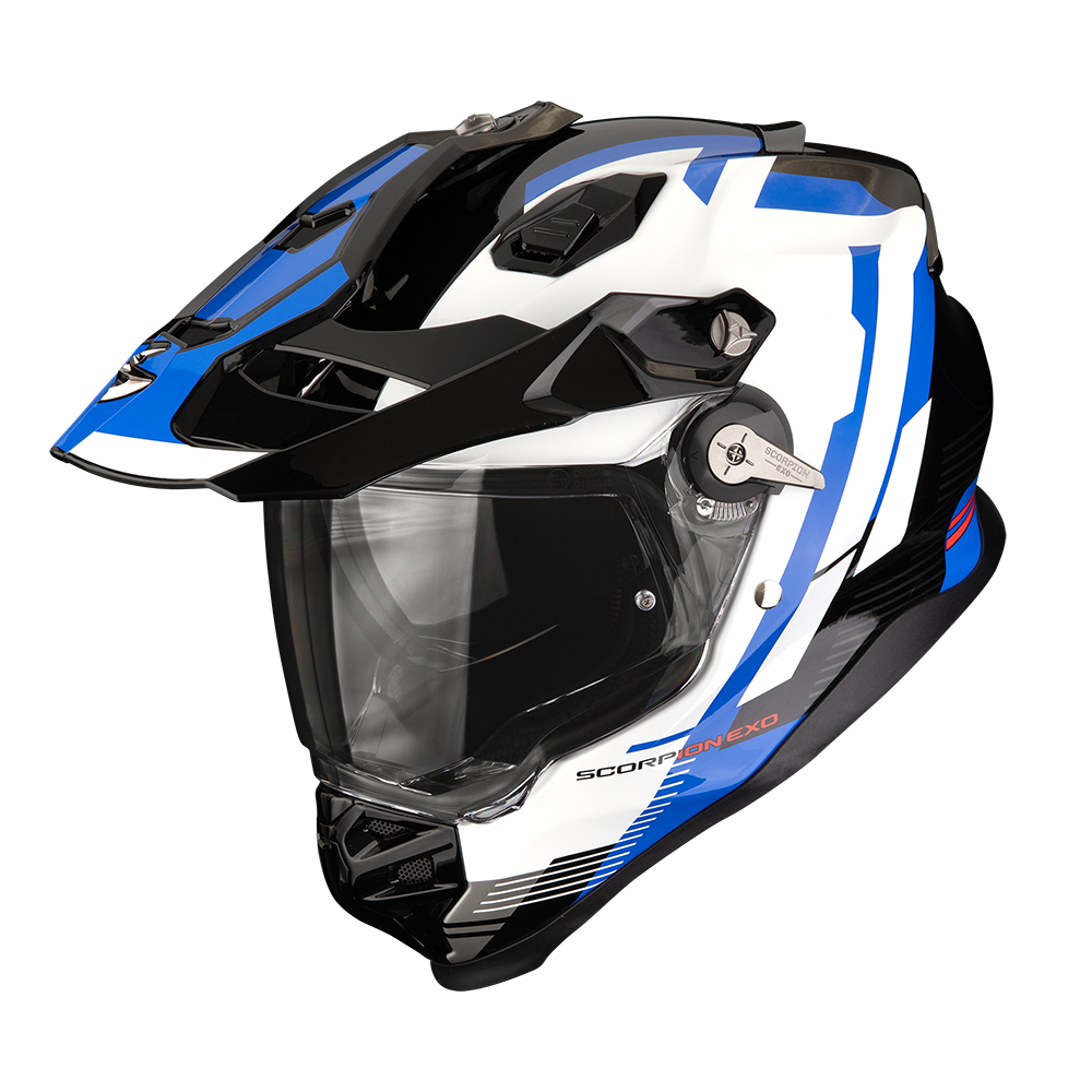 Casco Scorpion ADF-9000 Air Negro Azul Blanco