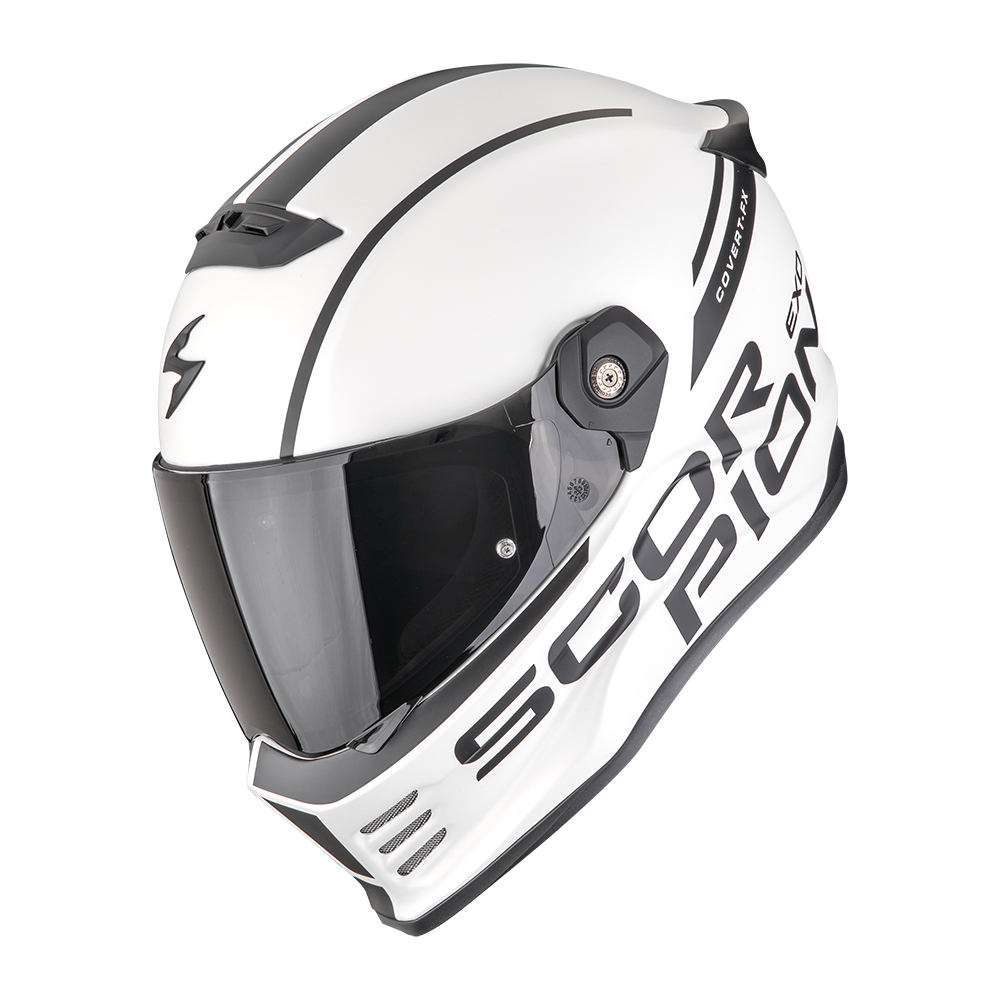 [186-527-381-02] Casco Scorpion Covert Fx Danko Mate Perla Blanco-Negro (XS)