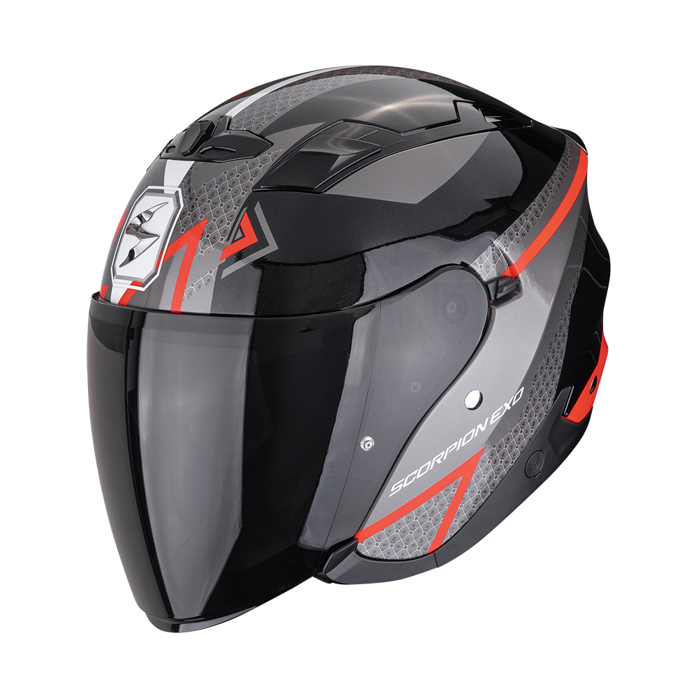 Casco Scorpion Exo-230 Loop Metal Negro-Rojo