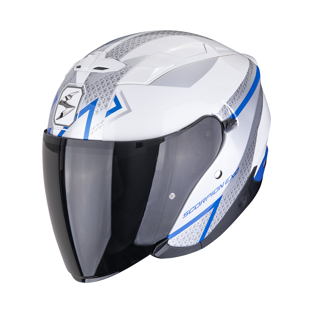 Casco Scorpion Exo-230 Loop Blanco-Azul