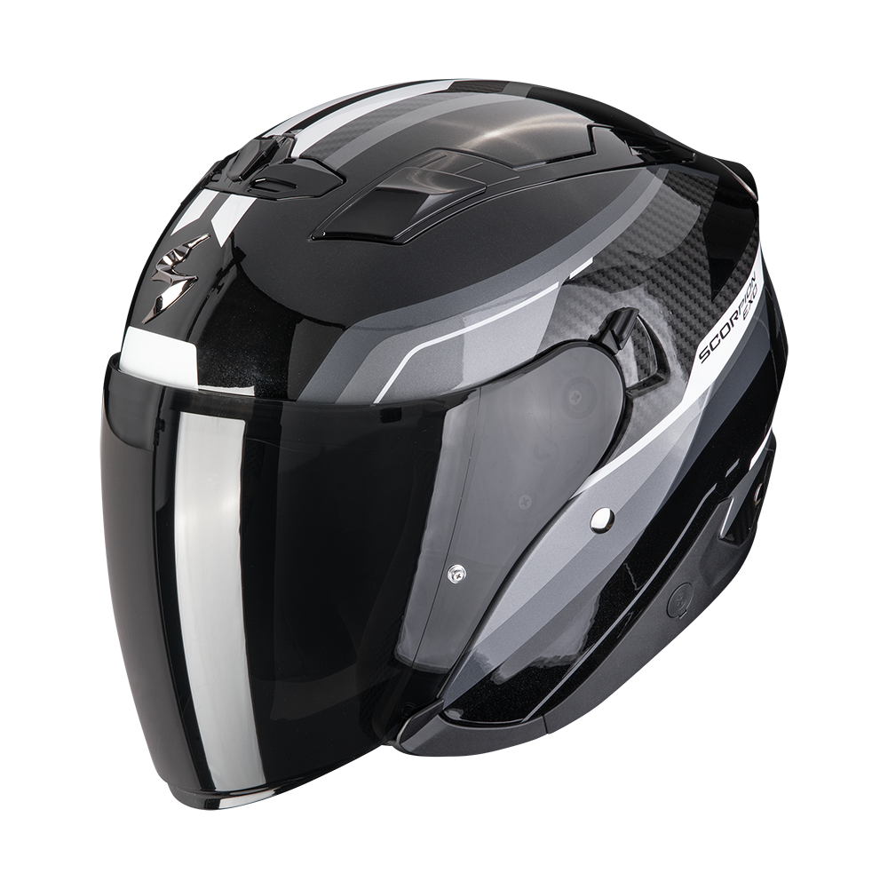 [23-546-58-02] Casco Scorpion Exo-230 Hipe Negro-Plata (XS)