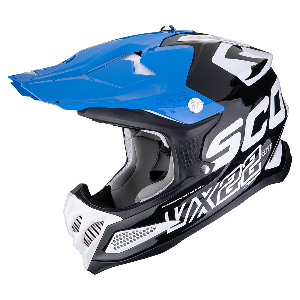 [32-522-116-02] Casco Scorpion Vx-22 Air Updown Negro-Blanco-Azul (XS)
