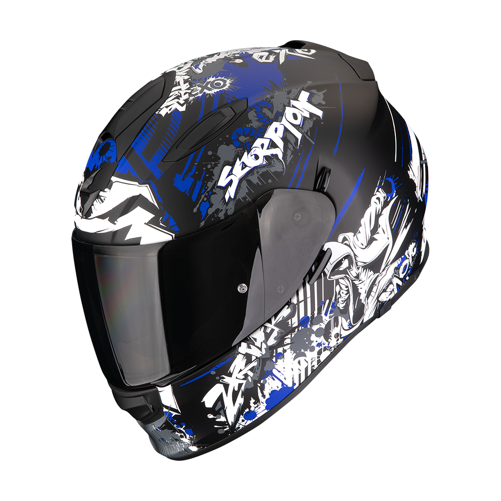 Casco Scorpion Exo-491 Spector Mate Negro Azul