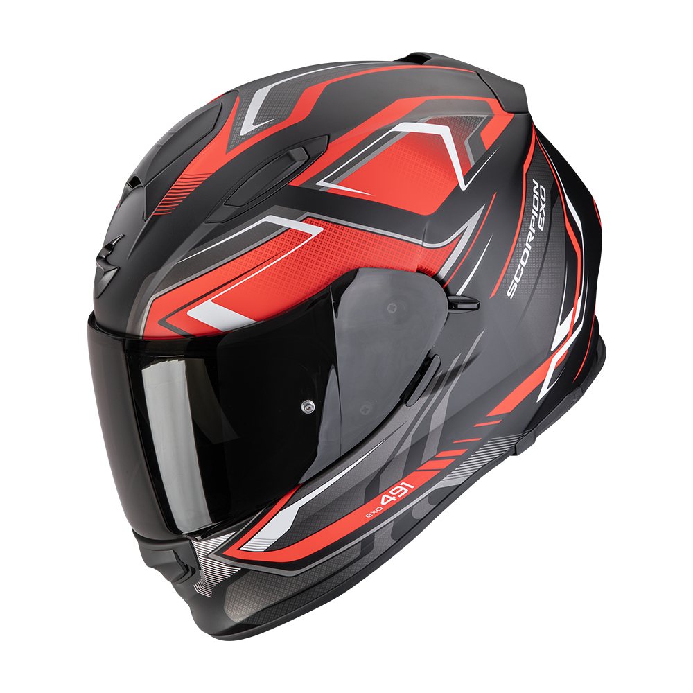Casco Scorpion Exo-491 Zumo Mate Negro Rojo