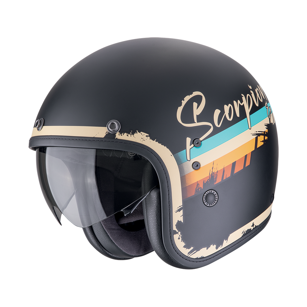 Casco Scorpion Belfast Evo Adonis Negro Mate-Beige