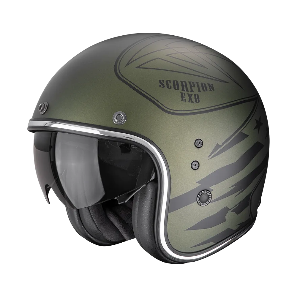 [78-540-29-02] Casco Scorpion Belfast Evo Dawg Verde Mate (XS)