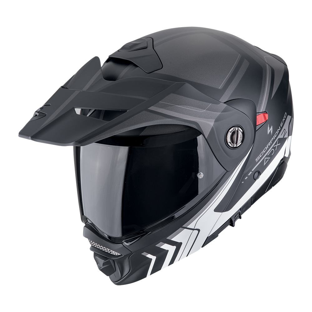 Casco Scorpion Adx-2 Lewis Negro Mate-Plata