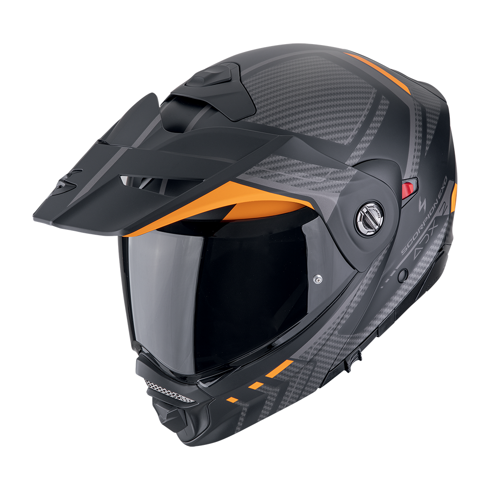 Casco Scorpion Adx-2 Lewis Negro Mate-Naranja