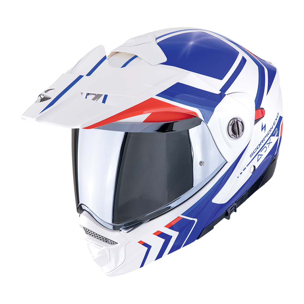 Casco Scorpion Adx-2 Lewis Blanco-Azul-Rojo