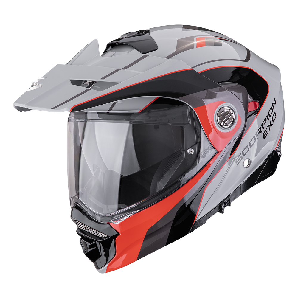 Casco Scorpion Adx-2 Kamps Gris-Rojo