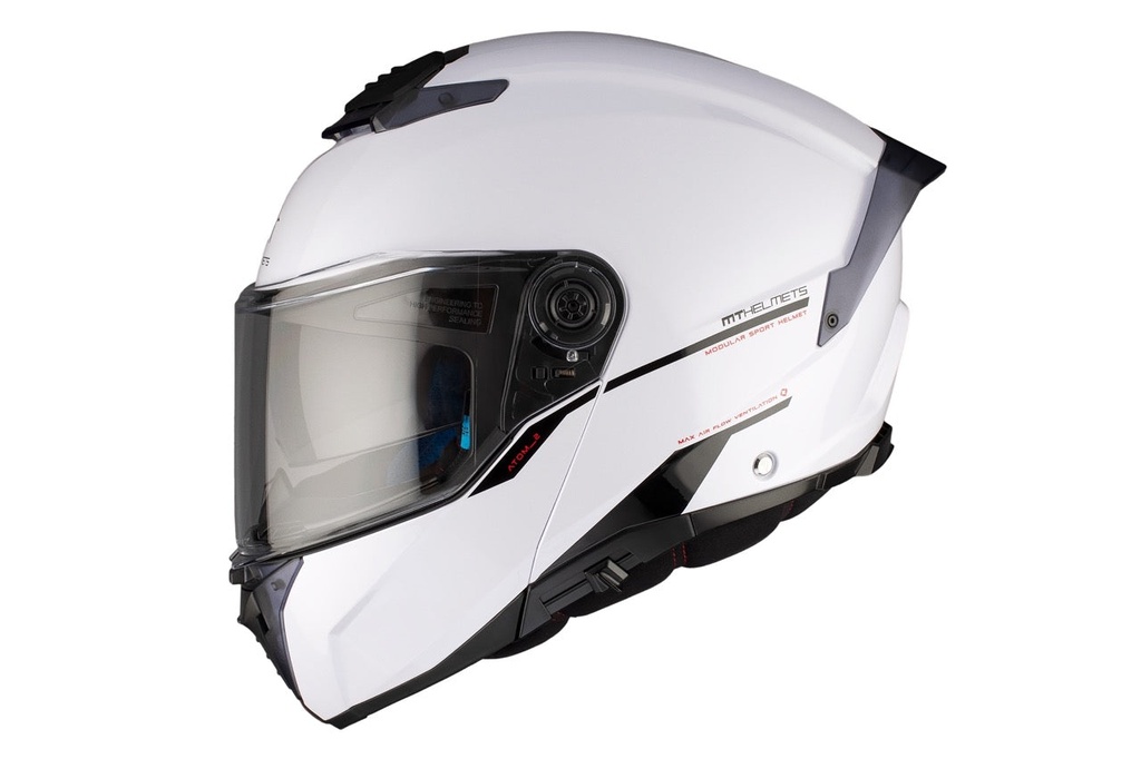 Casco Modular MT FU404SV ATOM 2 SV SOLID A0 BRILLO Blanco