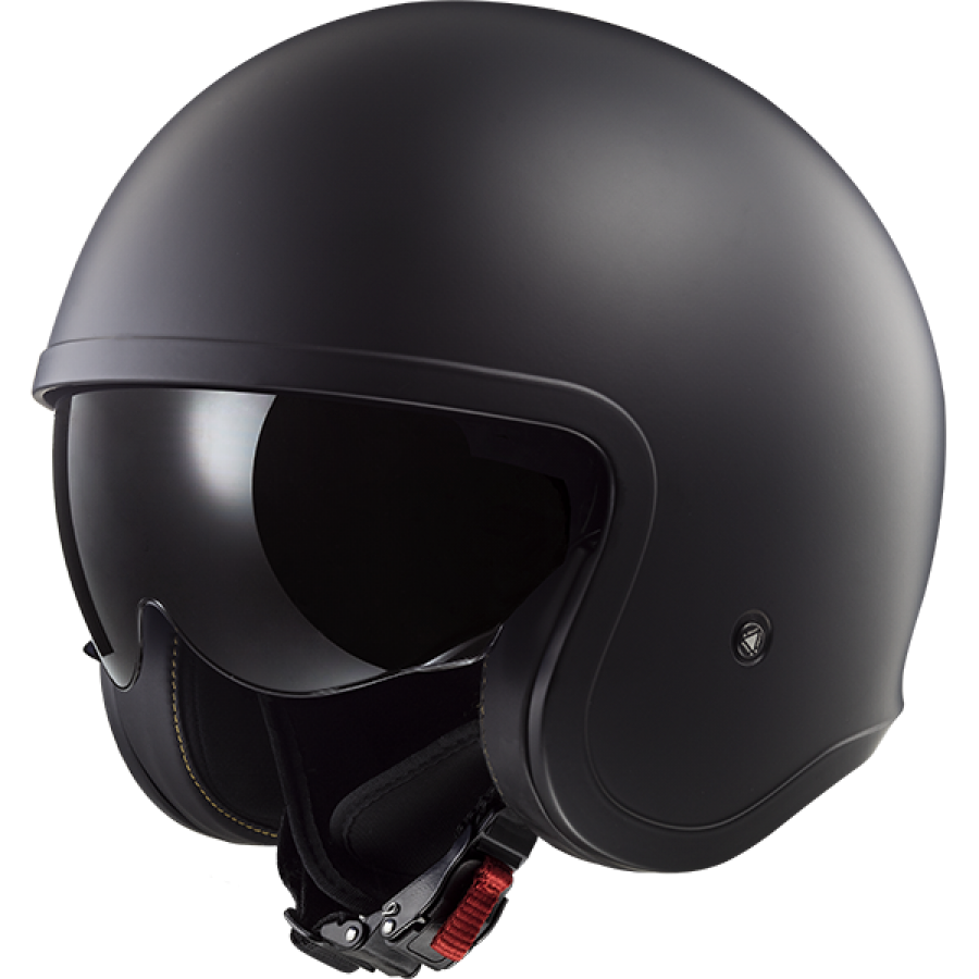 LS2 OF599 SPITFIRE II SOLID BLACK-06 Mate