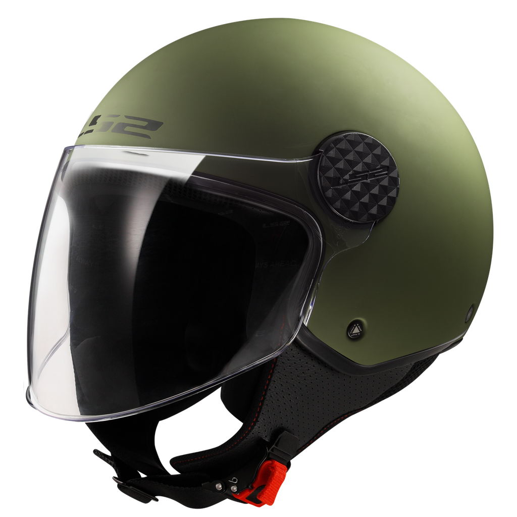 [365581062XS] Casco Moto Jet LS2 OF558 Sphere II Sólido Mate Military Verde (XS)