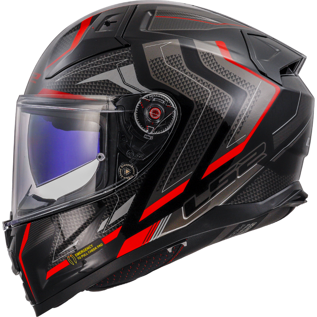 [168112932XXS] LS2 FF811 VECTOR II ALIZER RED-06 Negro (XXS)