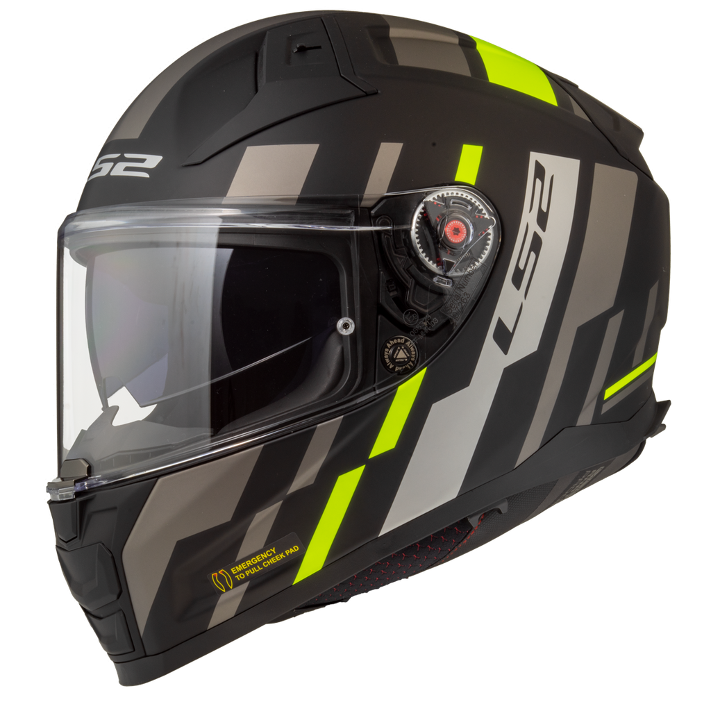 [168112854XXS] LS2 FF811 VECTOR II TRON M.BLACK H-V YELLOW-06 (XXS)