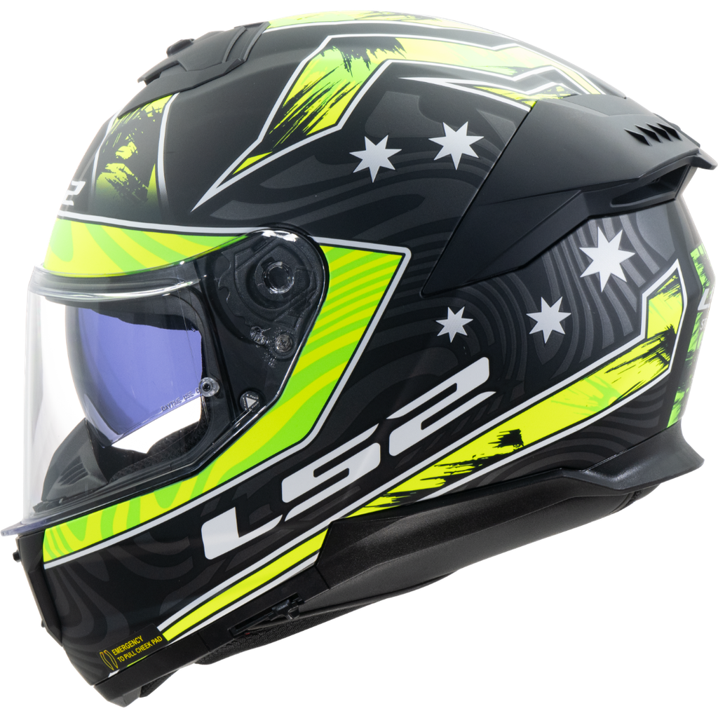 [168082953XS] LS2 FF808 STREAM II GALDAM BLACK H-V YELLOW-06 (XS)