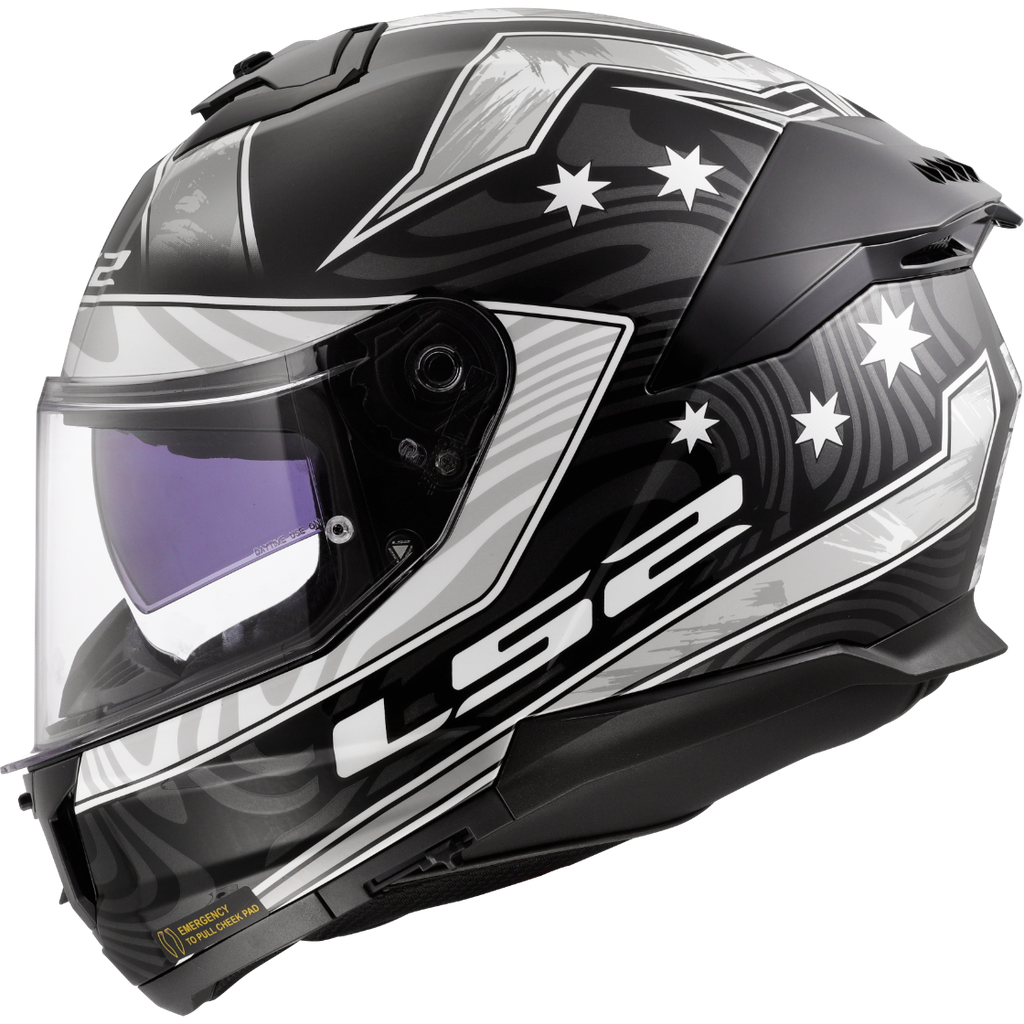 [168082902XS] LS2 FF808 STREAM II GALDAM BLACK WHITE-06 (XS)