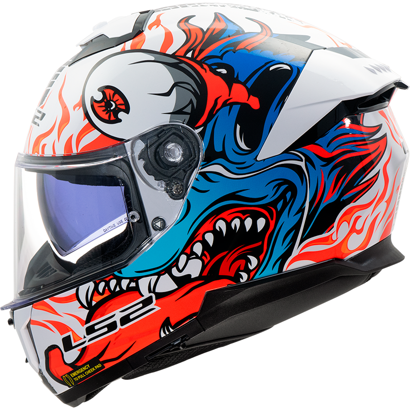 [168082702XS] LS2 FF808 STREAM II INFERNO BLUE-06 Blanco (XS)